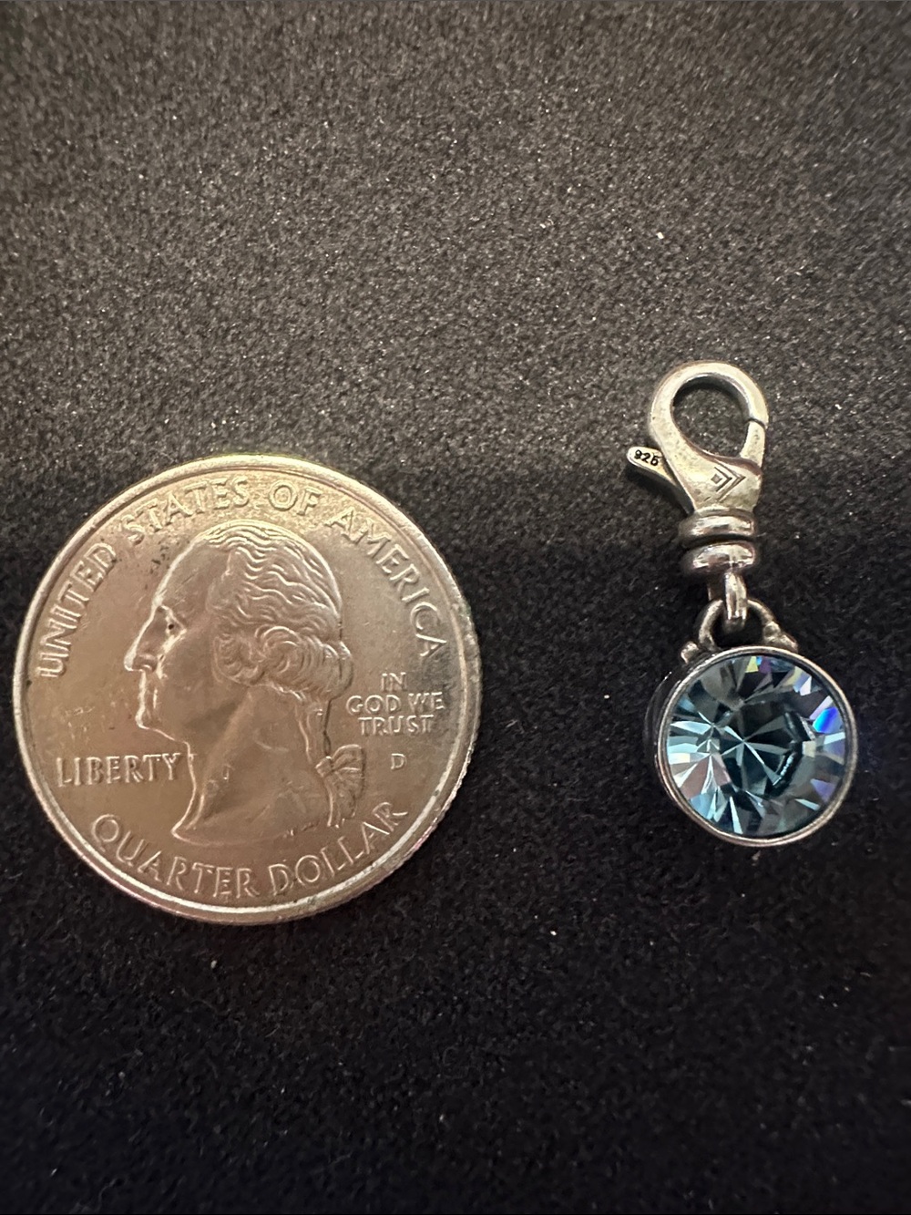 Silpada Blue Crystal Dangle Charm Pendant